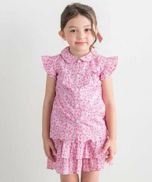 Tartine et Chocolat / タルティーヌ エ ショコラ シャツ・ブラウス | 【お揃い】リバティ(Aralia Pansy)タナローンブラウス(90~140cm) | 詳細4