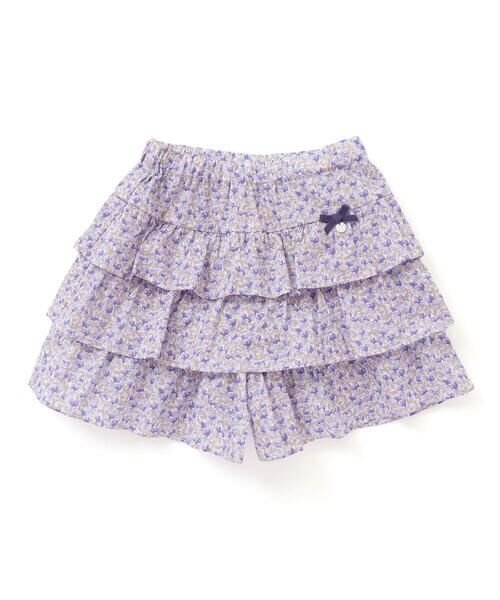 Tartine et Chocolat / タルティーヌ エ ショコラ その他パンツ | 【日本製】【お揃い】リバティ(Aralia Pansy)タナローンティアードキュロット(90~140cm) | 詳細18