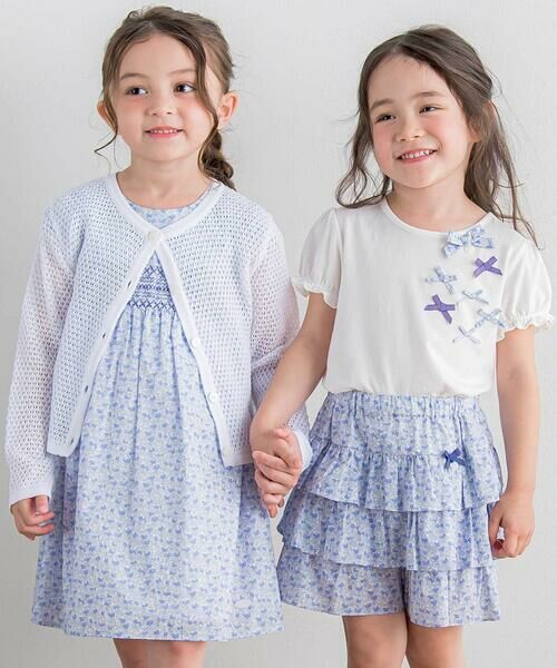 Tartine et Chocolat / タルティーヌ エ ショコラ その他パンツ | 【日本製】【お揃い】リバティ(Aralia Pansy)タナローンティアードキュロット(90~140cm) | 詳細16