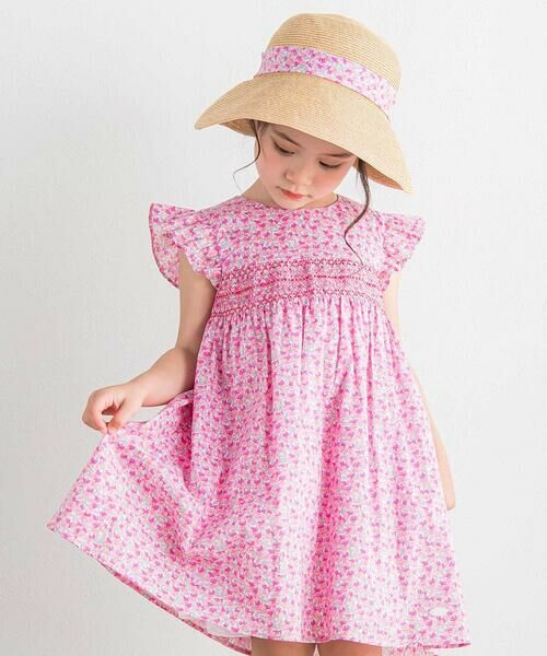 Tartine et Chocolat / タルティーヌ エ ショコラ ハット | 【UVカット】【お揃い】リバティ(Aralia Pansy)タナローンリボンハット(52~56cm) | 詳細1