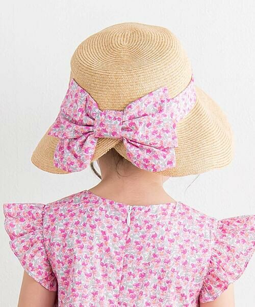 Tartine et Chocolat / タルティーヌ エ ショコラ ハット | 【UVカット】【お揃い】リバティ(Aralia Pansy)タナローンリボンハット(52~56cm) | 詳細2
