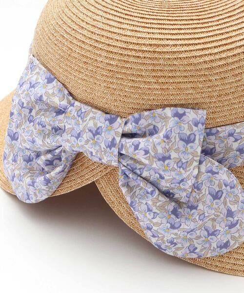 Tartine et Chocolat / タルティーヌ エ ショコラ ハット | 【UVカット】【お揃い】リバティ(Aralia Pansy)タナローンリボンハット(52~56cm) | 詳細13