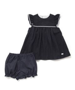 Tartine et Chocolat / タルティーヌ エ ショコラ ベビー・キッズウエア | 【日本製】【お揃い】オーガニックコットンストライプブルマ付きワンピースベビー(70〜90cm)