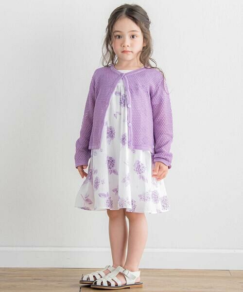 Tartine et Chocolat / タルティーヌ エ ショコラ ミニ丈・ひざ丈ワンピース | 【日本製】【お揃い】オーガニックコットンフラワープリントワンピース(90〜140cm) | 詳細5