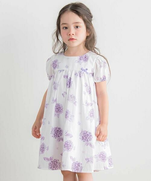 Tartine et Chocolat/タルティーヌ エ ショコラ 【日本製】【お揃い】オーガニックコットンフラワープリントワンピース(90〜140cm) パープル系 120cm Tartine et Chocolat/タルティーヌ エ ショコラ 【日本製】【お揃い】オーガニックコットンフラワープリントワンピース(90〜140cm) パープル系 120cm