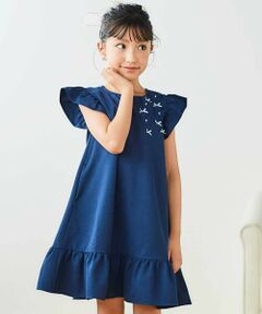 Tartine et Chocolat / タルティーヌ エ ショコラ ミニ丈・ひざ丈ワンピース | 【お揃い】バタフライモチーフ袖フリルワンピース(90〜140cm)