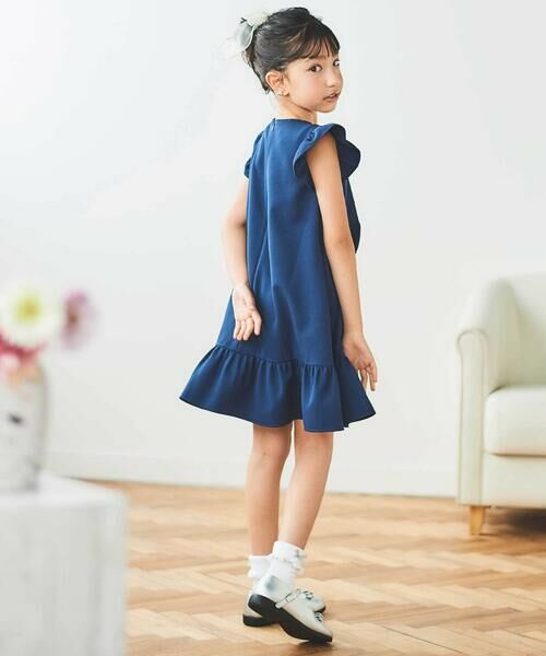 Tartine et Chocolat / タルティーヌ エ ショコラ ミニ丈・ひざ丈ワンピース | 【お揃い】バタフライモチーフ袖フリルワンピース(90〜140cm) | 詳細2