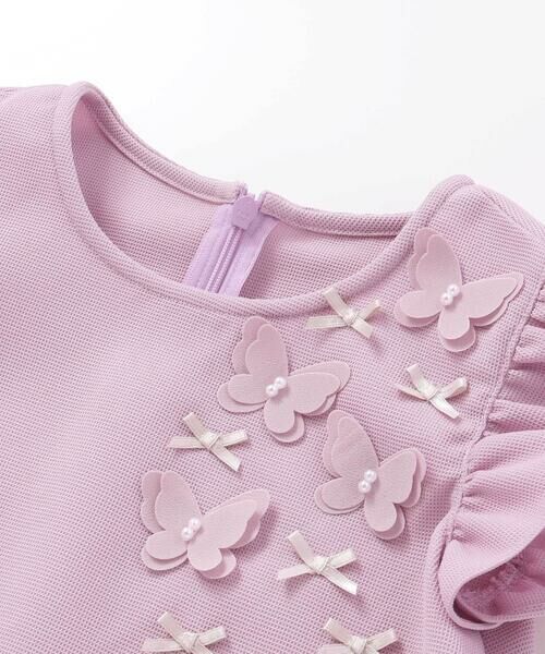Tartine et Chocolat / タルティーヌ エ ショコラ ミニ丈・ひざ丈ワンピース | 【お揃い】バタフライモチーフ袖フリルワンピース(90〜140cm) | 詳細11