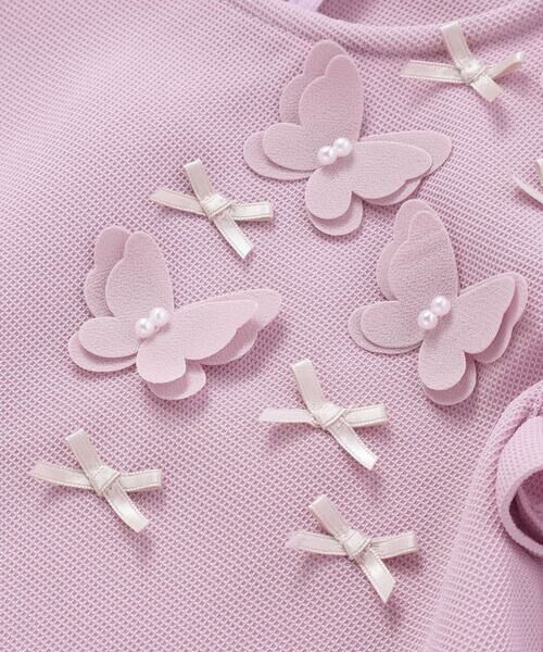 Tartine et Chocolat / タルティーヌ エ ショコラ ミニ丈・ひざ丈ワンピース | 【お揃い】バタフライモチーフ袖フリルワンピース(90〜140cm) | 詳細12