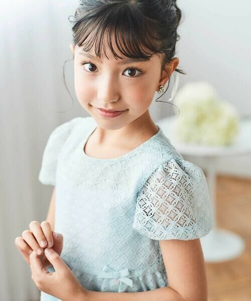 Tartine et Chocolat / タルティーヌ エ ショコラ ミニ丈・ひざ丈ワンピース | 【日本製】【お揃い】ラッセルレースワンピース(90〜140cm) | 詳細3