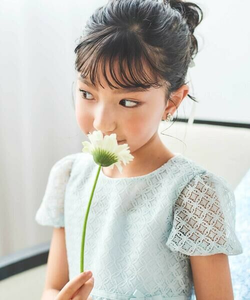 Tartine et Chocolat / タルティーヌ エ ショコラ ミニ丈・ひざ丈ワンピース | 【日本製】【お揃い】ラッセルレースワンピース(90〜140cm) | 詳細4