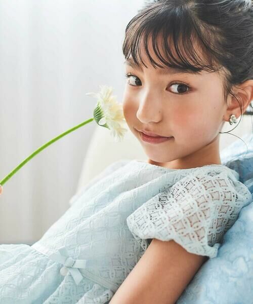 Tartine et Chocolat / タルティーヌ エ ショコラ ミニ丈・ひざ丈ワンピース | 【日本製】【お揃い】ラッセルレースワンピース(90〜140cm) | 詳細5