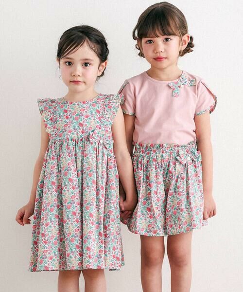 Tartine et Chocolat / タルティーヌ エ ショコラ ミニ丈・ひざ丈ワンピース | 【日本製】【お揃い】リバティFlorence May(フローレンスメイ)ワンピース(90〜140cm) | 詳細4