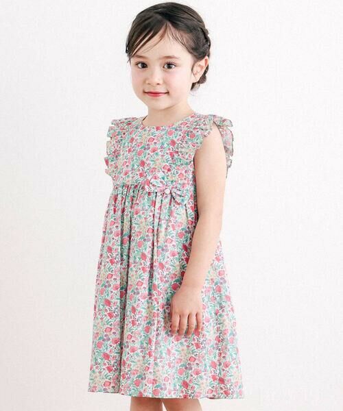 Tartine et Chocolat / タルティーヌ エ ショコラ ミニ丈・ひざ丈ワンピース | 【日本製】【お揃い】リバティFlorence May(フローレンスメイ)ワンピース(90〜140cm)(ピンク系)
