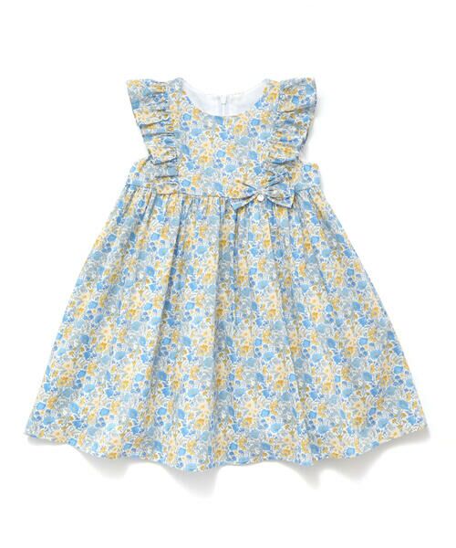 Tartine et Chocolat / タルティーヌ エ ショコラ ミニ丈・ひざ丈ワンピース | 【日本製】【お揃い】リバティFlorence May(フローレンスメイ)ワンピース(90〜140cm)(ブルー系)