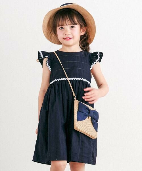 Tartine et Chocolat / タルティーヌ エ ショコラ ミニ丈・ひざ丈ワンピース | 【日本製】【お揃い】オーガニックコットンストライプワンピース(90〜140cm) | 詳細12