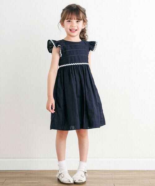 Tartine et Chocolat / タルティーヌ エ ショコラ ミニ丈・ひざ丈ワンピース | 【日本製】【お揃い】オーガニックコットンストライプワンピース(90〜140cm) | 詳細13