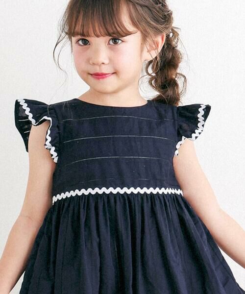 Tartine et Chocolat / タルティーヌ エ ショコラ ミニ丈・ひざ丈ワンピース | 【日本製】【お揃い】オーガニックコットンストライプワンピース(90〜140cm) | 詳細14