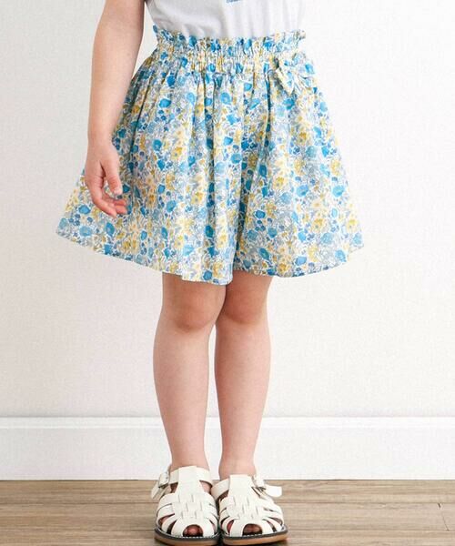 Tartine et Chocolat / タルティーヌ エ ショコラ ミニ・ひざ丈スカート | 【日本製】【お揃い】リバティFlorence May(フローレンスメイ)キュロット(90〜140cm)(ブルー系)