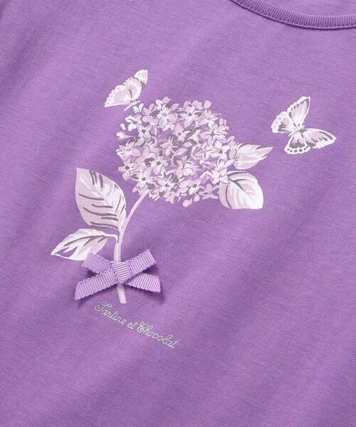Tartine et Chocolat / タルティーヌ エ ショコラ Tシャツ | フラワープリント袖フリルTシャツ(90〜140cm) | 詳細11