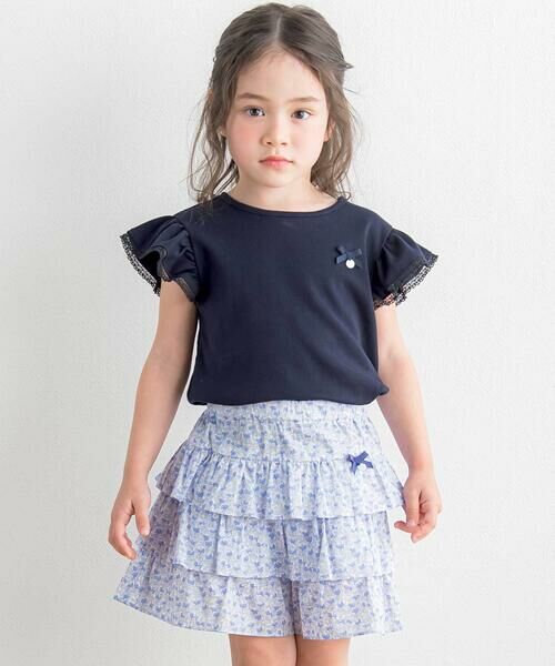 Tartine et Chocolat / タルティーヌ エ ショコラ Tシャツ | トーションレース袖フリルTシャツ(90〜140cm) | 詳細2