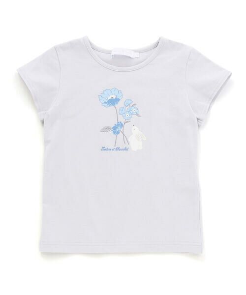 Tartine et Chocolat / タルティーヌ エ ショコラ Tシャツ | 【日本製】ウサギとお花プリント半袖Tシャツ(80〜130cm) | 詳細5