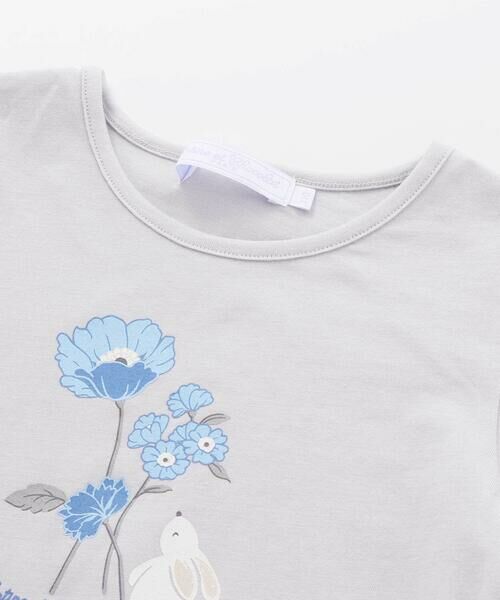 Tartine et Chocolat / タルティーヌ エ ショコラ Tシャツ | 【日本製】ウサギとお花プリント半袖Tシャツ(80〜130cm) | 詳細7