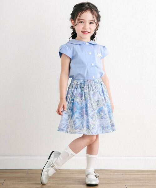 Tartine et Chocolat / タルティーヌ エ ショコラ ミニ・ひざ丈スカート | 【日本製】【お揃い】リバティRose Xanthe(ローズザンジー)インナーパンツ付きスカート(90〜140cm) | 詳細6