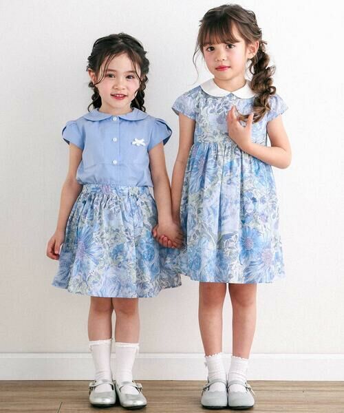 Tartine et Chocolat / タルティーヌ エ ショコラ ミニ・ひざ丈スカート | 【日本製】【お揃い】リバティRose Xanthe(ローズザンジー)インナーパンツ付きスカート(90〜140cm) | 詳細8