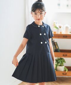 Tartine et Chocolat / タルティーヌ エ ショコラ ミニ丈・ひざ丈ワンピース | ブロードマリンプリーツワンピース(100~140cm)