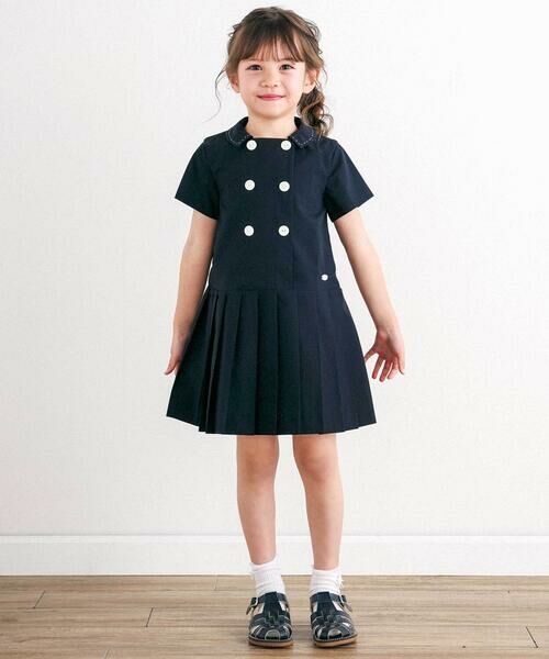 Tartine et Chocolat / タルティーヌ エ ショコラ ミニ丈・ひざ丈ワンピース | ブロードマリンプリーツワンピース(100~140cm) | 詳細6