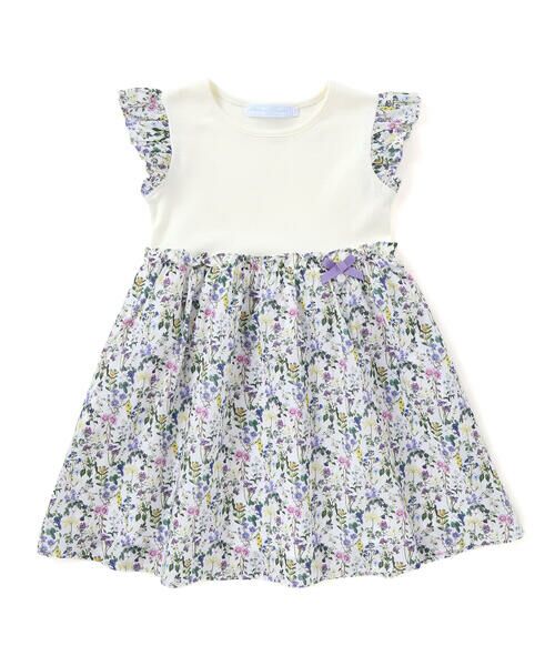 Tartine et Chocolat / タルティーヌ エ ショコラ ミニ丈・ひざ丈ワンピース | 【日本製】【お揃い】デジタルフラワープリント切替ワンピース(90~140cm) | 詳細7