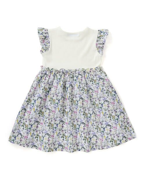 Tartine et Chocolat / タルティーヌ エ ショコラ ミニ丈・ひざ丈ワンピース | 【日本製】【お揃い】デジタルフラワープリント切替ワンピース(90~140cm) | 詳細8