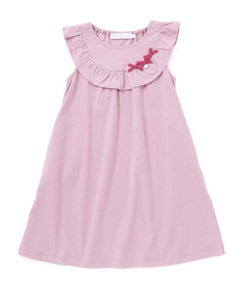 Tartine et Chocolat / タルティーヌ エ ショコラ ミニ丈・ひざ丈ワンピース | 【お揃い】サイロプレミアムフリルリボンワンピース(90~140cm)(ピンク)