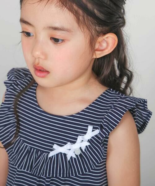 Tartine et Chocolat / タルティーヌ エ ショコラ ミニ丈・ひざ丈ワンピース | 【お揃い】サイロプレミアムフリルリボンワンピース(90~140cm) | 詳細12