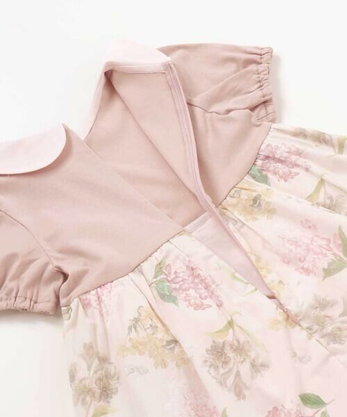 Tartine et Chocolat / タルティーヌ エ ショコラ ミニ丈・ひざ丈ワンピース | 【日本製】【お揃い】リバティMARINA'S MEADOW(マリナズ・メドゥ)丸襟半袖切り替えワンピース(100~140cm) | 詳細6