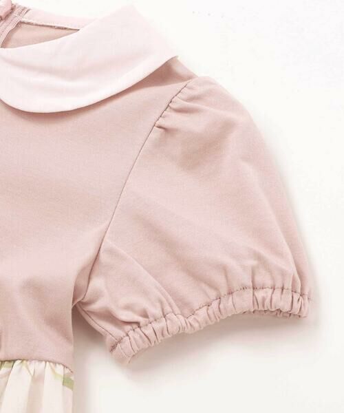 Tartine et Chocolat / タルティーヌ エ ショコラ ミニ丈・ひざ丈ワンピース | 【日本製】【お揃い】リバティMARINA'S MEADOW(マリナズ・メドゥ)丸襟半袖切り替えワンピース(100~140cm) | 詳細3