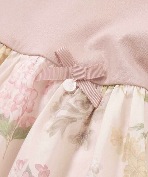 Tartine et Chocolat / タルティーヌ エ ショコラ ミニ丈・ひざ丈ワンピース | 【日本製】【お揃い】リバティMARINA'S MEADOW(マリナズ・メドゥ)丸襟半袖切り替えワンピース(100~140cm) | 詳細4