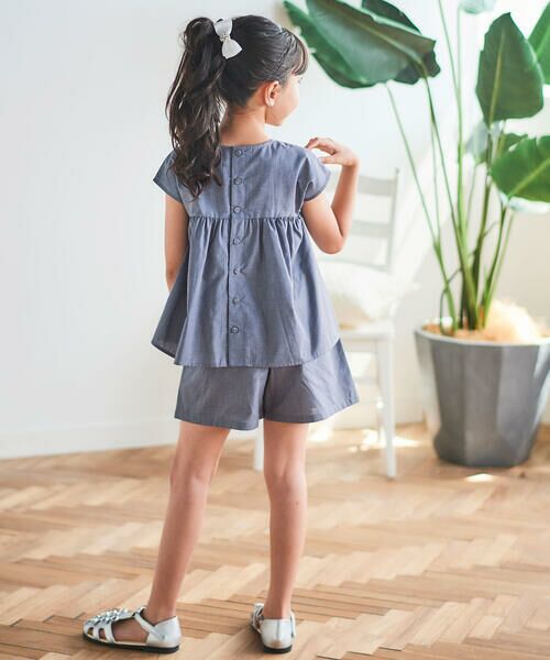 Tartine et Chocolat / タルティーヌ エ ショコラ セットアップ | リボン半袖切替ブラウス＋ハーフパンツ セットアップ(90~140cm) | 詳細2
