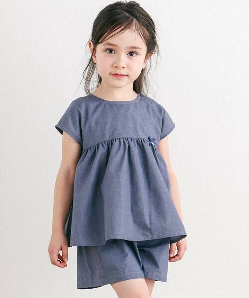 Tartine et Chocolat / タルティーヌ エ ショコラ セットアップ | リボン半袖切替ブラウス＋ハーフパンツ セットアップ(90~140cm) | 詳細5
