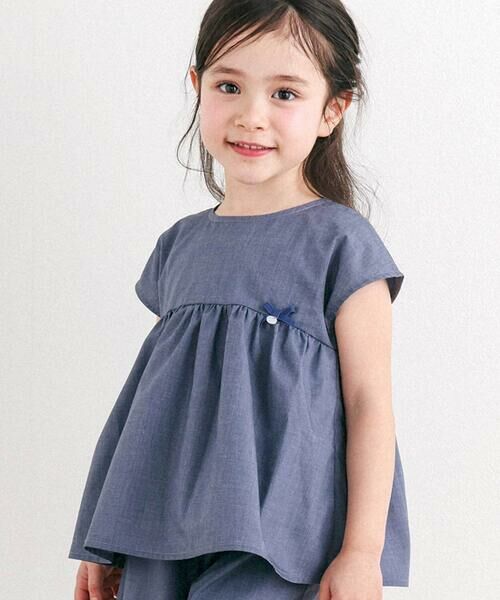 Tartine et Chocolat / タルティーヌ エ ショコラ セットアップ | リボン半袖切替ブラウス＋ハーフパンツ セットアップ(90~140cm) | 詳細6