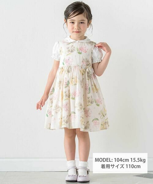 Tartine et Chocolat / タルティーヌ エ ショコラ ドレス | 【日本製】【お揃い】リバティMARINA'S MEADOW(マリナズ・メドゥ)ノースリーブリボンワンピース(90~140cm) | 詳細1