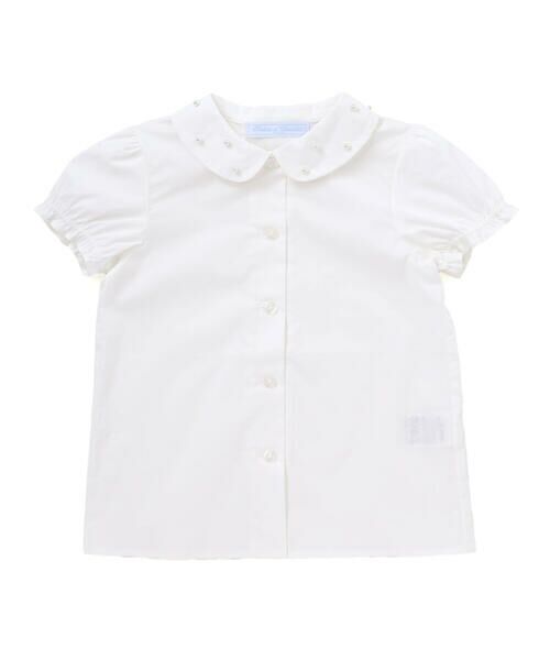 Tartine et Chocolat / タルティーヌ エ ショコラ シャツ・ブラウス | タイプライターパール襟ブラウス(90~140cm)(ホワイト)