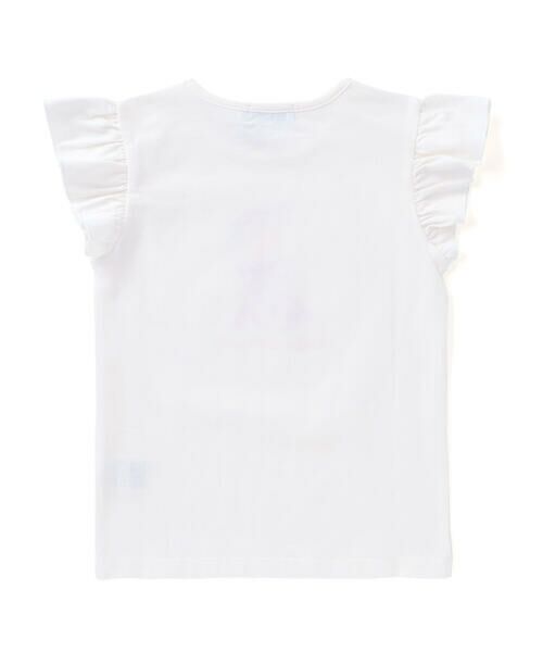 Tartine et Chocolat / タルティーヌ エ ショコラ Tシャツ | 麦わら女の子プリント袖フリルTシャツ(90~140cm) | 詳細1