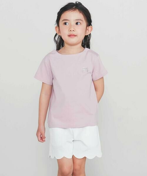 Tartine et Chocolat / タルティーヌ エ ショコラ Tシャツ | 【日本製】【お揃い】リボンラインストーンの半袖Tシャツ(90~140cm) | 詳細1