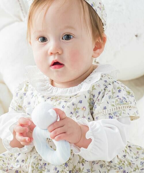 Tartine et Chocolat / タルティーヌ エ ショコラ セットアップ | 【お揃い】すみれ花プリントはしごレースブルマ付きワンピースベビー（70〜90cm） | 詳細2