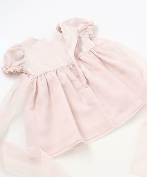Tartine et Chocolat / タルティーヌ エ ショコラ ベビー・キッズウエア | 【日本製】シルデューサテン×オーガンジーパールベルトブルマ付きドレスベビー(70〜90cm) | 詳細14