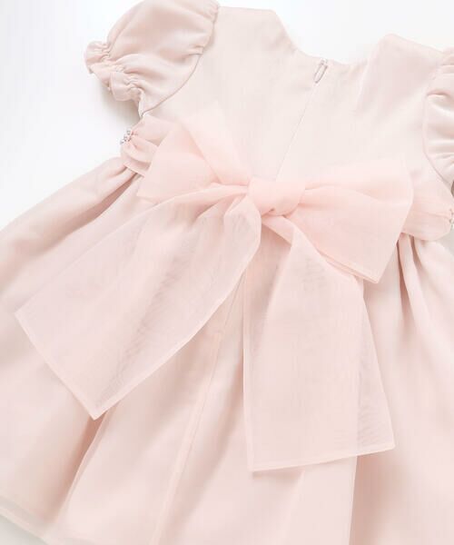 Tartine et Chocolat / タルティーヌ エ ショコラ ベビー・キッズウエア | 【日本製】シルデューサテン×オーガンジーパールベルトブルマ付きドレスベビー(70〜90cm) | 詳細16