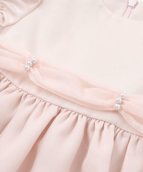 Tartine et Chocolat / タルティーヌ エ ショコラ ベビー・キッズウエア | 【日本製】シルデューサテン×オーガンジーパールベルトブルマ付きドレスベビー(70〜90cm) | 詳細12