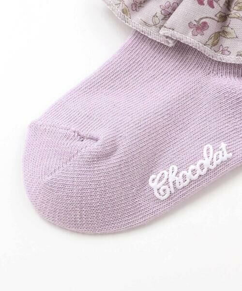 Tartine et Chocolat / タルティーヌ エ ショコラ その他雑貨 | 【日本製】【お揃い】すみれ花プリントサテンリボンソックスベビー（8〜13cm） | 詳細3